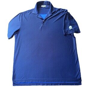 Peter Millar Blue Geometric Summer Comfort Performance Polo Shirt Mens XL- READ